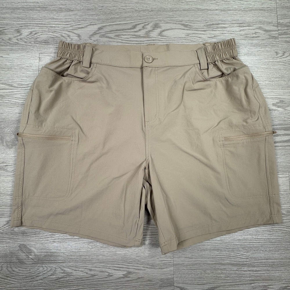 Willit Men's‎ Cargo Hiking Shorts Khaki Tan XL Elastic Waist Stretch Pockets